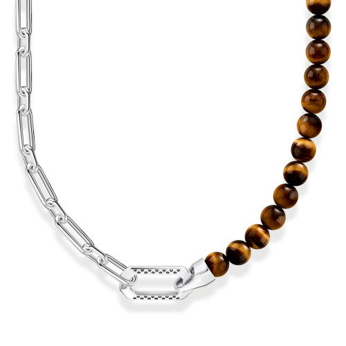 Luxoia - Thomas Sabo Halskette mit braunen Beads Silber geschwärzt - KE2179-826-2-L55V
