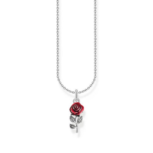 Luxoia - Thomas Sabo Halskette mit rotem Rosen Anhänger Silber - KE2219-664-10-L45V