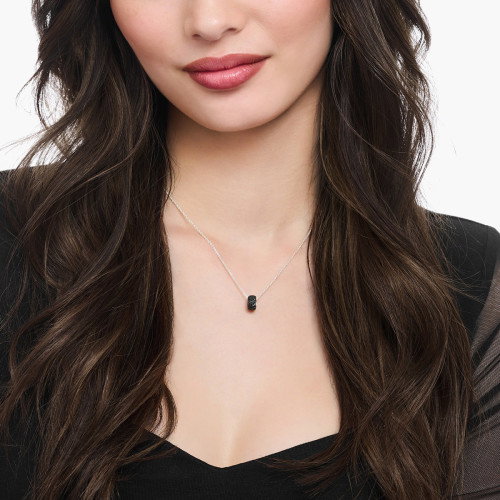 Luxoia - Thomas Sabo Halskette und Anhänger in Ringform mit schwarzen Steinen Silber geschwärzt - KE2278-643-11-L45V