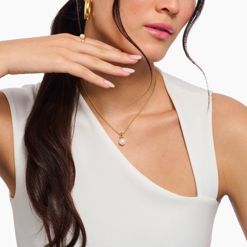 Luxoia - Thomas Sabo Halskette mit Perlen Anhänger Natural Beauty vergoldet - KE2318-430-14-L45V