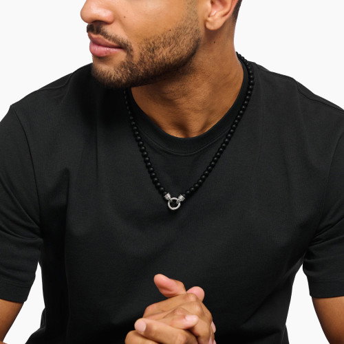 Luxoia - Thomas Sabo Halskette Obsidian Beads Silber - KE2323-705-11-L60