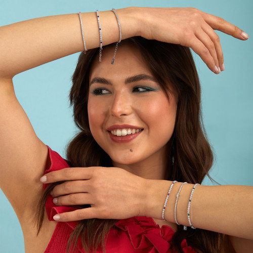 Luxoia - La Petite Story Silver Tennis Heart Armband - LPS05AWV38