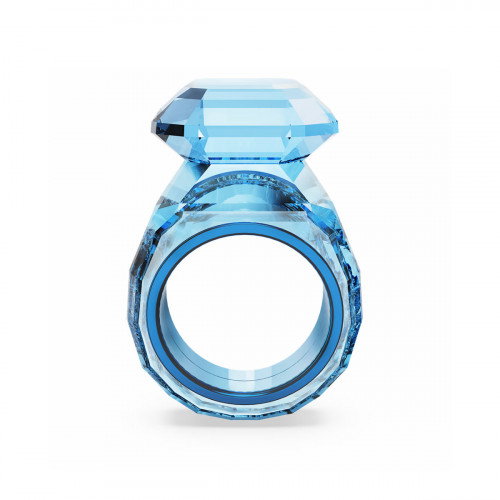 Luxoia - Swarovski Lucent Cocktail Ring Oktagon Schliff Blau