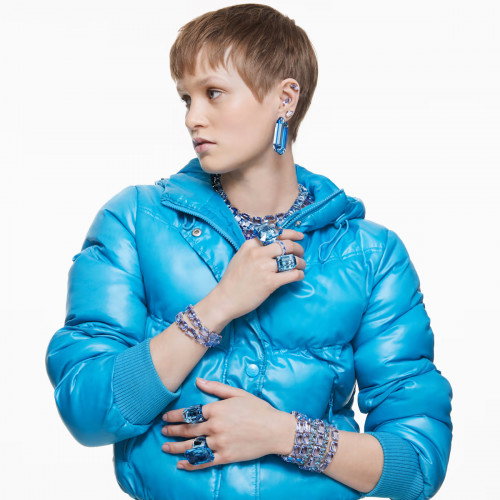 Luxoia - Swarovski Lucent Cocktail Ring Oktagon Schliff Blau