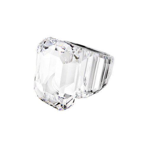 Luxoia - Swarovski Lucent Cocktail Ring Oktagon Schliff Weiss
