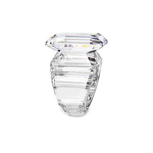Luxoia - Swarovski Lucent Cocktail Ring Oktagon Schliff Weiss