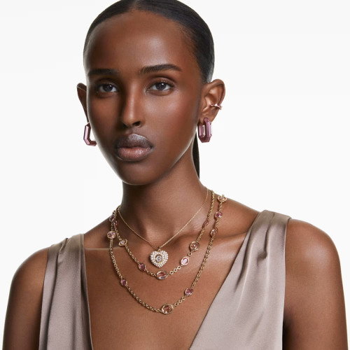 Luxoia - Swarovski Lucent Kreolen Achteckform Klein Rosa - 5680783