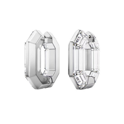 Luxoia - Swarovski Lucent Kreolen Achteckform Klein Weiss - 5696289