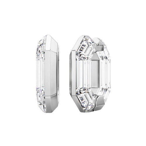 Luxoia - Swarovski Lucent Kreolen Achteckform Klein Weiss - 5696289