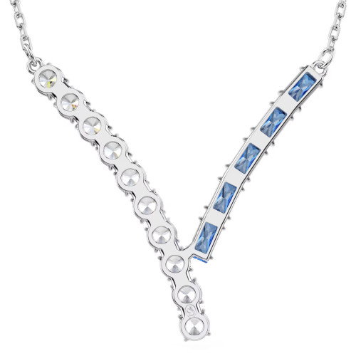 Luxoia - Swarovski Matrix Halskette Verschiedene Schliffe Blau Rhodiniert - 5732265