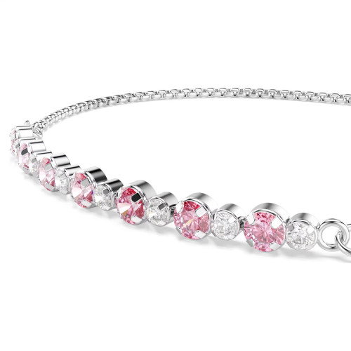 Luxoia - Swarovski Matrix Armband Rundschliff Rosa Rhodiniert - 5763042