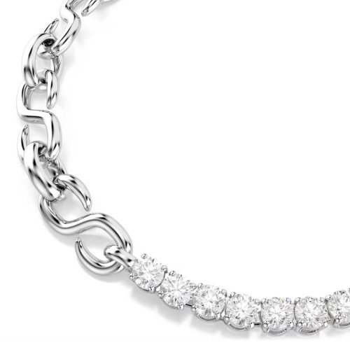 Luxoia - Swarovski Matrix Armband Rundschliff Weiss Rhodiniert - 5753926