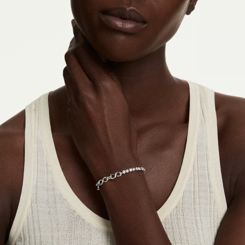 Luxoia - Swarovski Matrix Armband Rundschliff Weiss Rhodiniert - 5753926