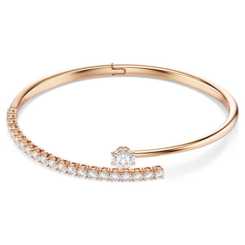 Luxoia - Swarovski Matrix Armreif Rundschliff Weiss 18K roségoldbeschichtet