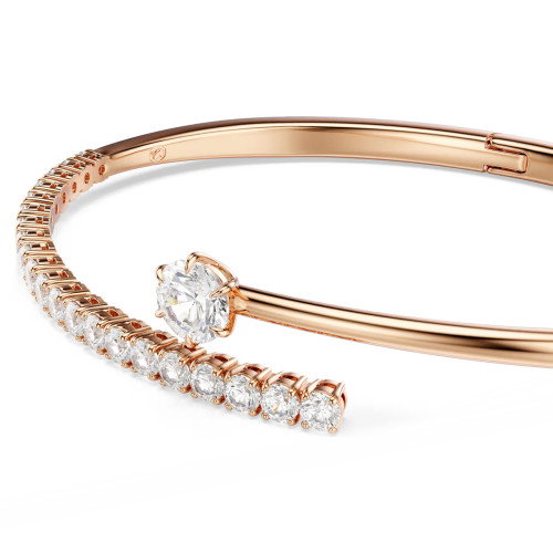 Luxoia - Swarovski Matrix Armreif Rundschliff Weiss 18K roségoldbeschichtet