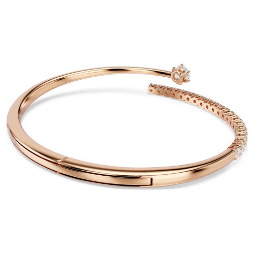 Luxoia - Swarovski Matrix Armreif Rundschliff Weiss 18K roségoldbeschichtet