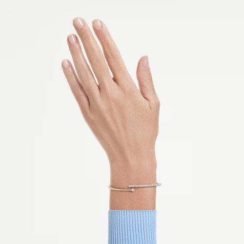 Luxoia - Swarovski Matrix Armreif Rundschliff Weiss 18K roségoldbeschichtet