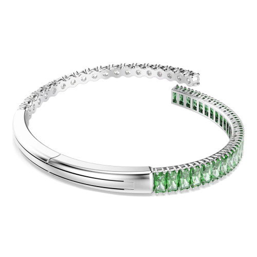 Luxoia - Swarovski Matrix Armreif Verschiedene Schliffe Grün Rhodiniert