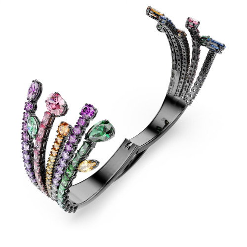 Luxoia - Swarovski Matrix Armreif Verschiedene Schliffe Strauss Mehrfarbig Rutheniert