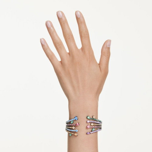 Luxoia - Swarovski Matrix Armreif Verschiedene Schliffe Strauss Mehrfarbig Rutheniert