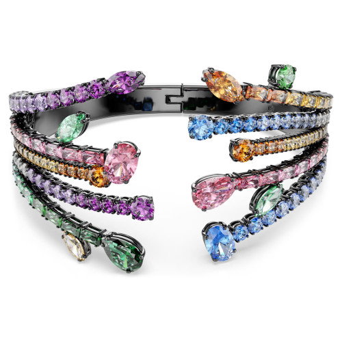 Luxoia - Swarovski Matrix Armreif Verschiedene Schliffe Strauss Mehrfarbig Rutheniert