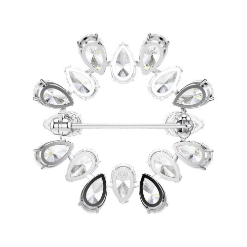 Luxoia - Swarovski Matrix Brosche Tropfenschliff Weiss Rhodiniert - 5714646