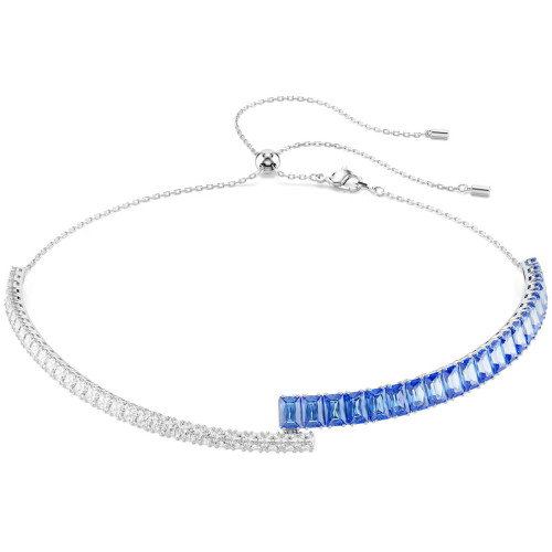 Luxoia - Swarovski Matrix Halsband Verschiedene Schliffe Blau Rhodiniert - 5722464