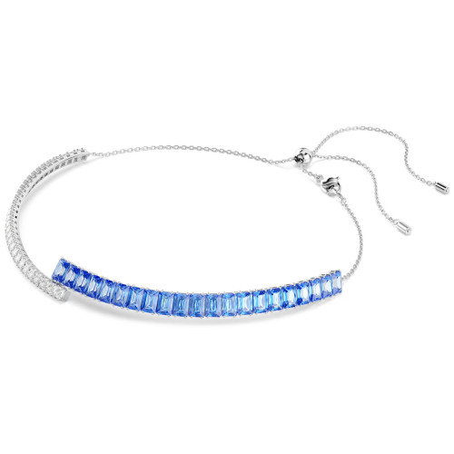 Luxoia - Swarovski Matrix Halsband Verschiedene Schliffe Blau Rhodiniert - 5722464