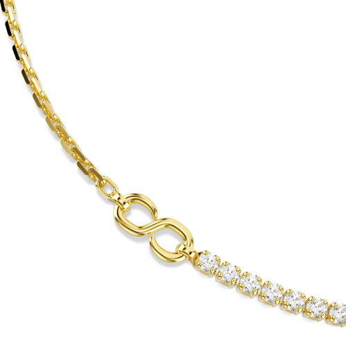 Luxoia - Swarovski Matrix Halskette Rundschliff Weiss 18K goldbeschichtet - 5747717