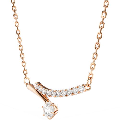 Luxoia - Swarovski Matrix Halskette Rundschliff Weiss 18K roségoldbeschichtet - 5763823