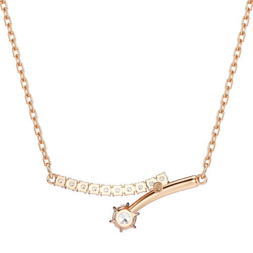 Luxoia - Swarovski Matrix Halskette Rundschliff Weiss 18K roségoldbeschichtet - 5763823