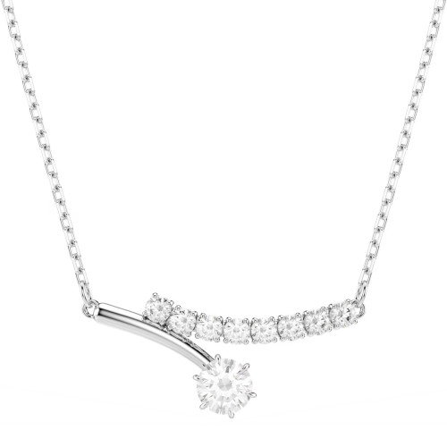 Luxoia - Swarovski Matrix Halskette Rundschliff Weiss Rhodiniert - 5753568