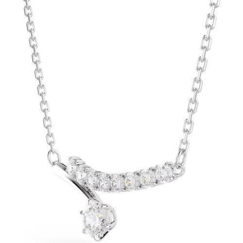 Luxoia - Swarovski Matrix Halskette Rundschliff Weiss Rhodiniert - 5753568