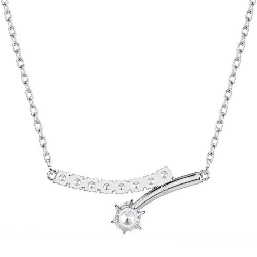 Luxoia - Swarovski Matrix Halskette Rundschliff Weiss Rhodiniert - 5753568