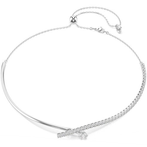 Luxoia - Swarovski Matrix Halskette Rundschliff Weiss Rhodiniert - 5754020