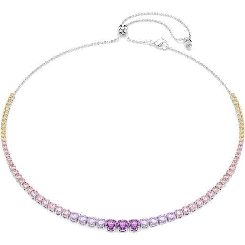 Luxoia - Swarovski Matrix Tennis Necklace Gradient of round cuts Multicolored Rhodium plated - 5751196