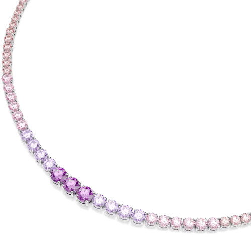 Luxoia - Swarovski Matrix Tennis Necklace Gradient of round cuts Multicolored Rhodium plated - 5751196