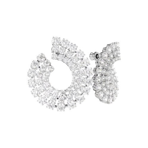 Luxoia - Swarovski Matrix Kreolen Gemischte Rundschliffe Weiss Rhodiniert - 5705834