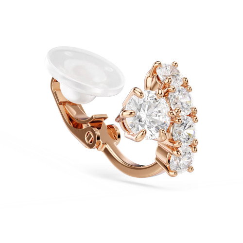 Luxoia - Swarovski Matrix Ohrclips Rundschliff Weiss 18K roségoldbeschichtet - 5763822