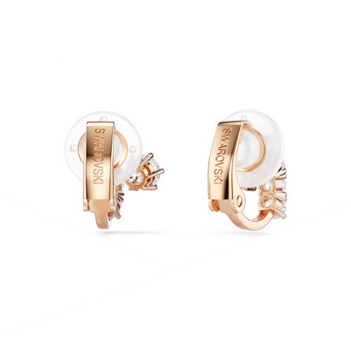 Luxoia - Swarovski Matrix Ohrclips Rundschliff Weiss 18K roségoldbeschichtet - 5763822