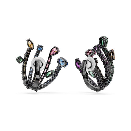 Luxoia - Swarovski Matrix Ohrclips Verschiedene Schliffe Strauss Mehrfarbig Rutheniert - 5742673