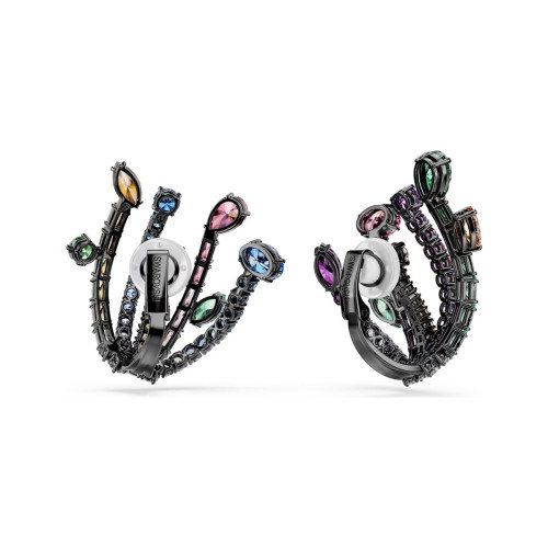 Luxoia - Swarovski Matrix Ohrclips Verschiedene Schliffe Strauss Mehrfarbig Rutheniert - 5742673