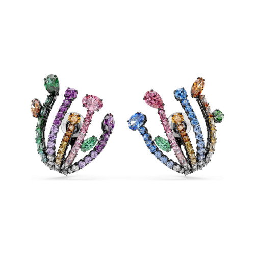 Luxoia - Swarovski Matrix Ohrclips Verschiedene Schliffe Strauss Mehrfarbig Rutheniert - 5742673