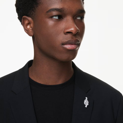 Luxoia - Swarovski Matrix Pin Baguette Schliff Knoten Weiss Rhodiniert - 5731102