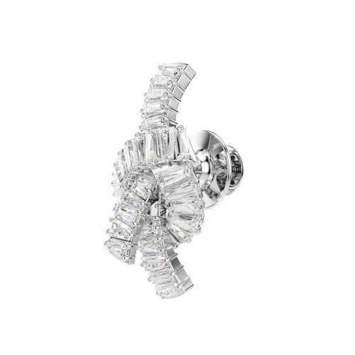 Luxoia - Swarovski Matrix Pin Baguette Schliff Knoten Weiss Rhodiniert - 5731102