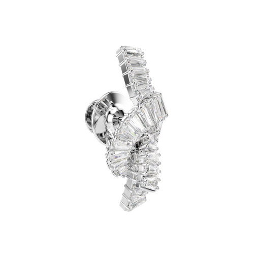 Luxoia - Swarovski Matrix Pin Baguette Schliff Knoten Weiss Rhodiniert - 5731102