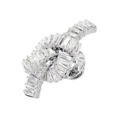 Luxoia - Swarovski Matrix Pin Baguette Schliff Knoten Weiss Rhodiniert - 5731102