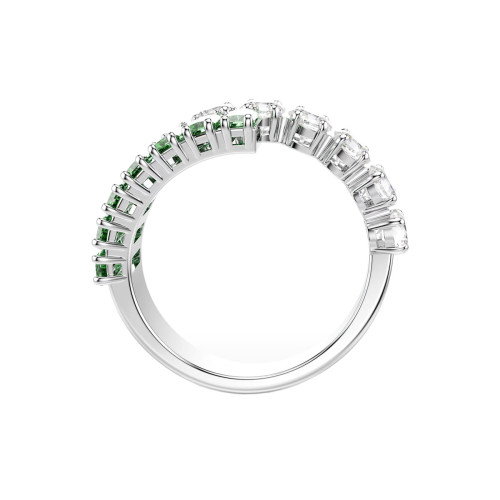 Luxoia - Swarovski Matrix Ring Verschiedene Schliffe Grün Rhodiniert