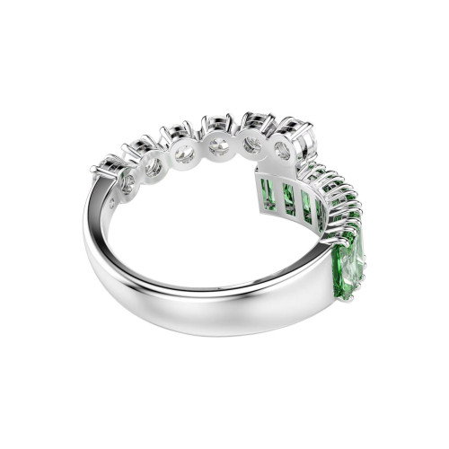 Luxoia - Swarovski Matrix Ring Verschiedene Schliffe Grün Rhodiniert