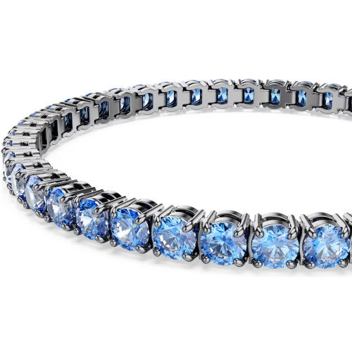 Luxoia - Swarovski Matrix Tennis Armband Rundschliff Blau Rutheniert